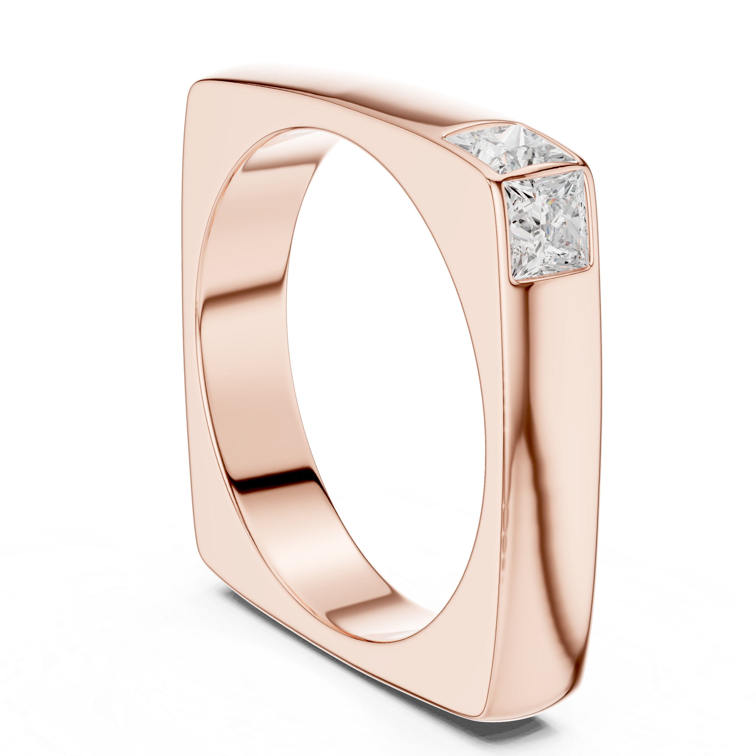 Princess Cut Diamond Men's Signet Ring