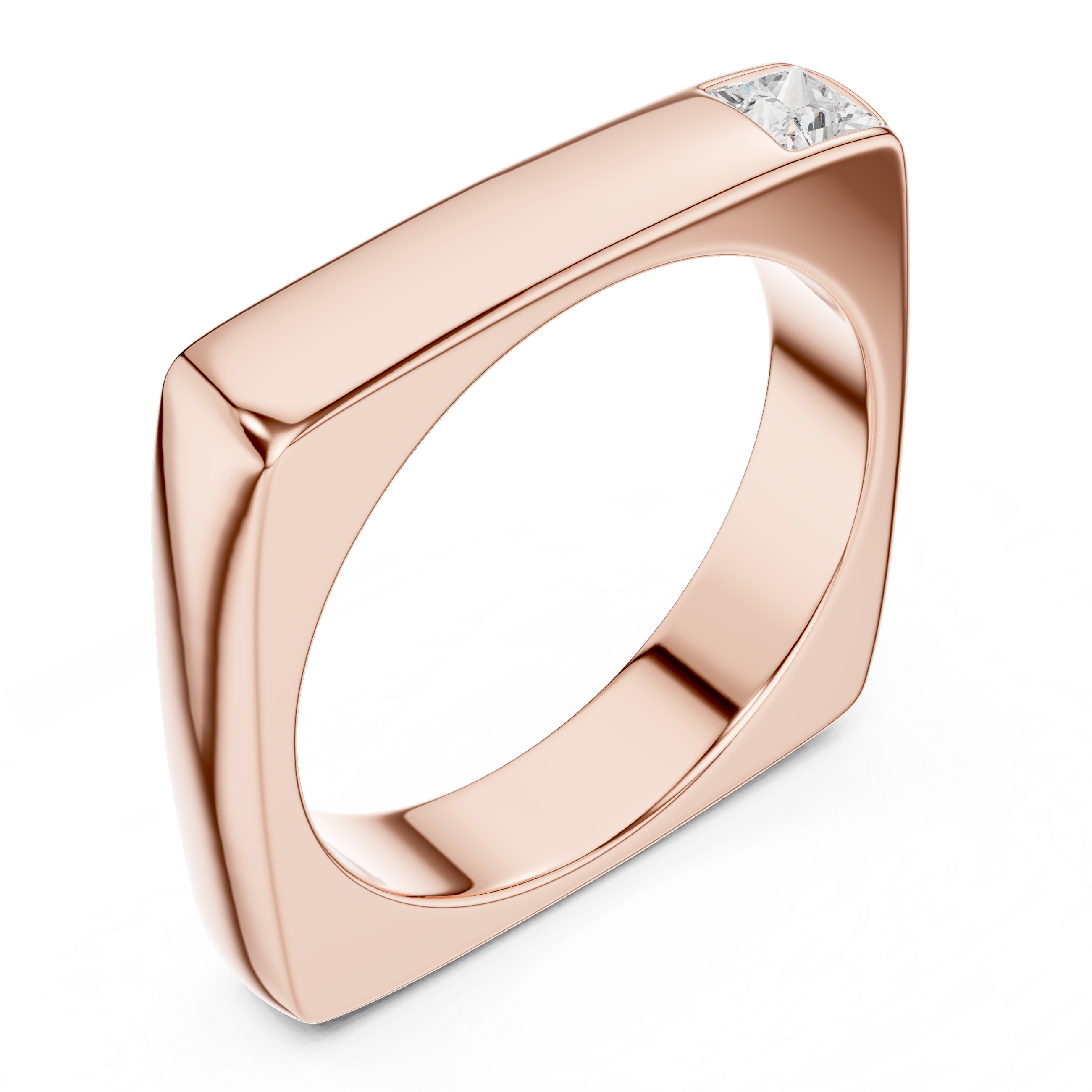 Princess Cut Diamond Men's Signet Ring