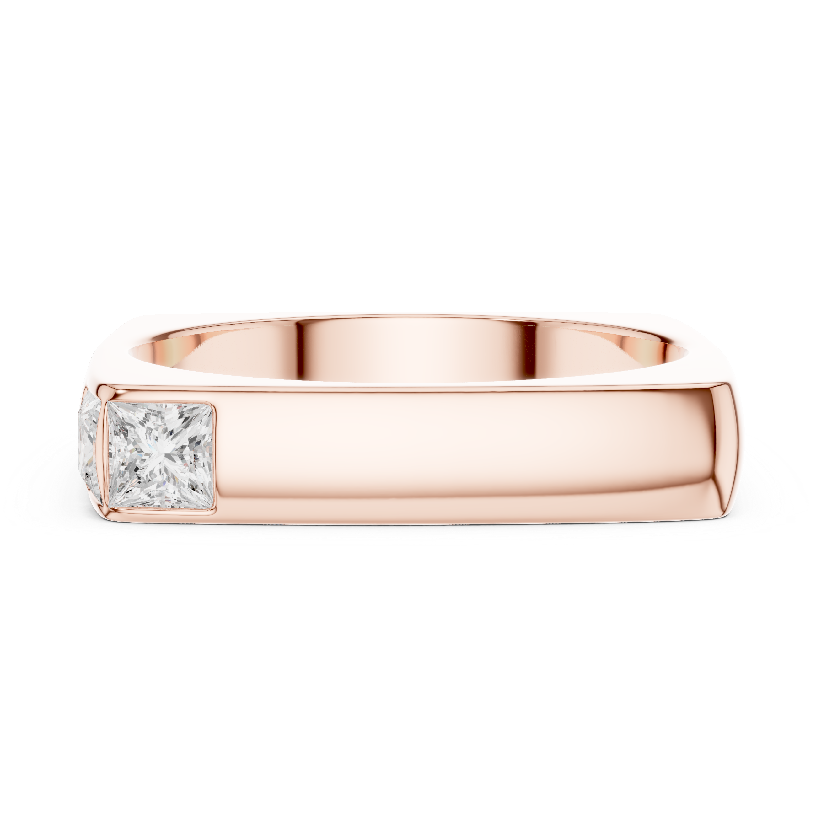 Princess Cut Diamond Men's Signet Ring
