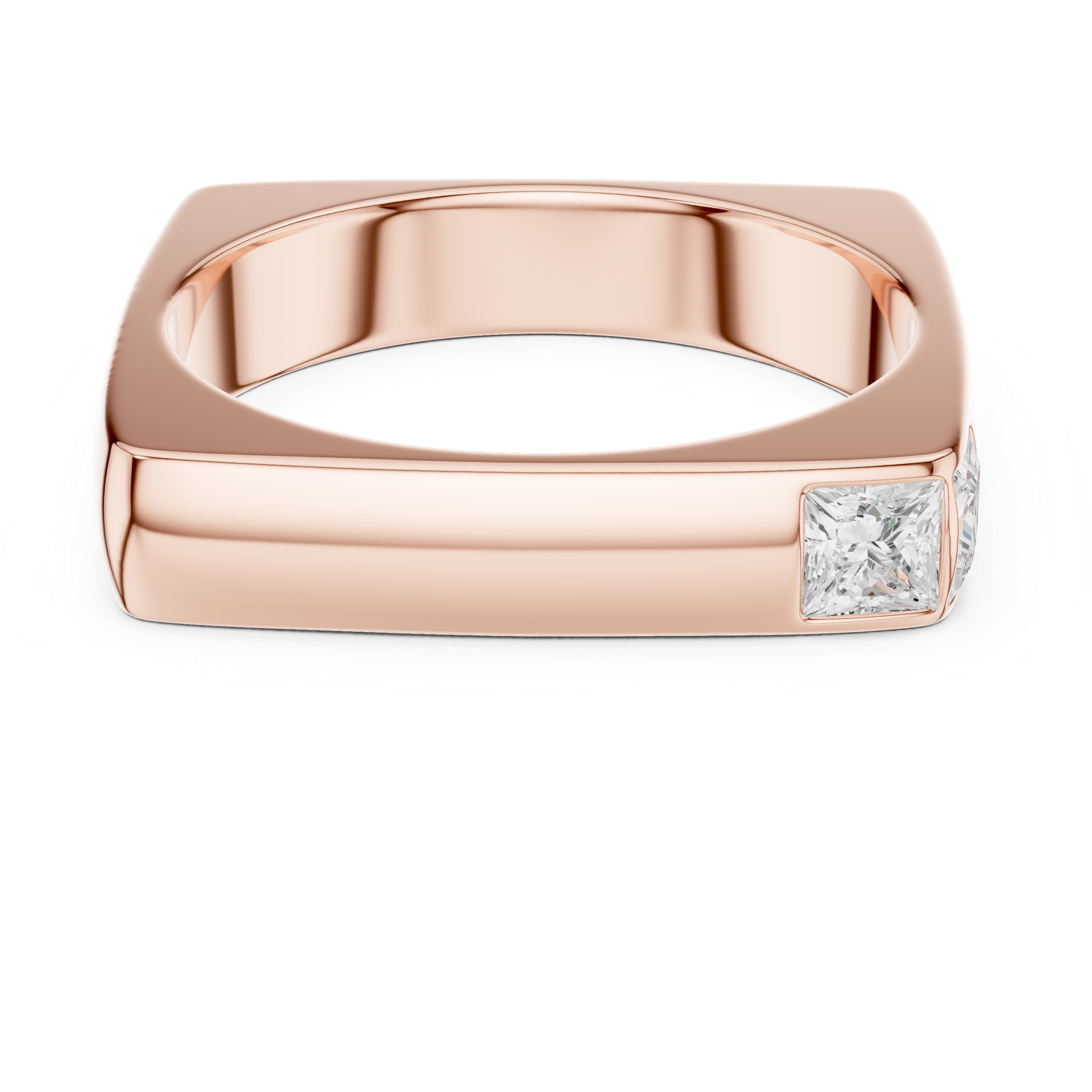 Princess Cut Diamond Men's Signet Ring