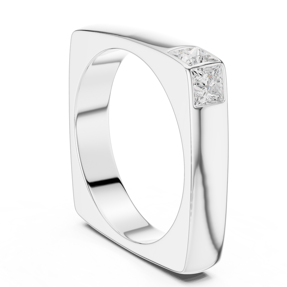 Princess Cut Diamond Men's Signet Ring