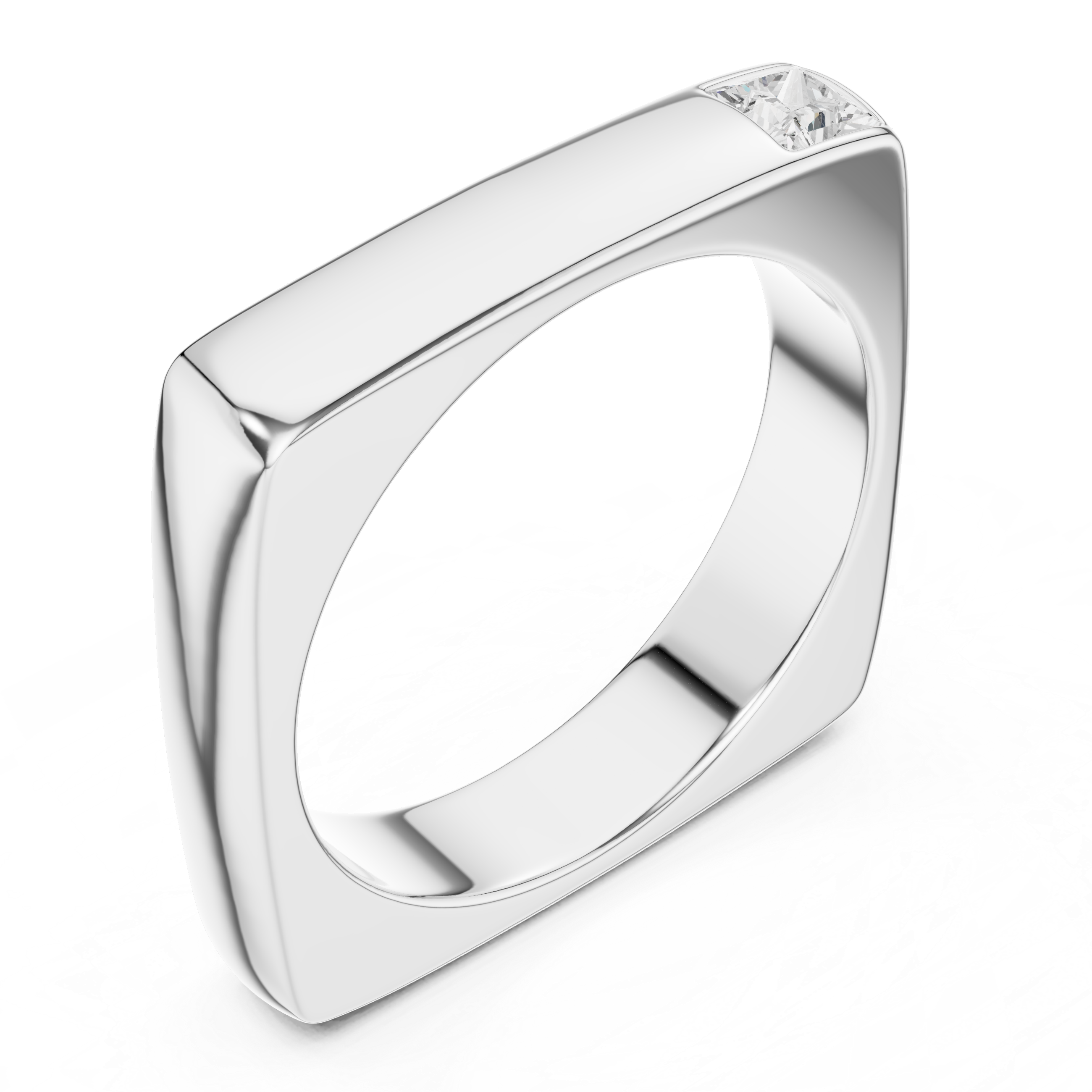 Princess Cut Diamond Men's Signet Ring