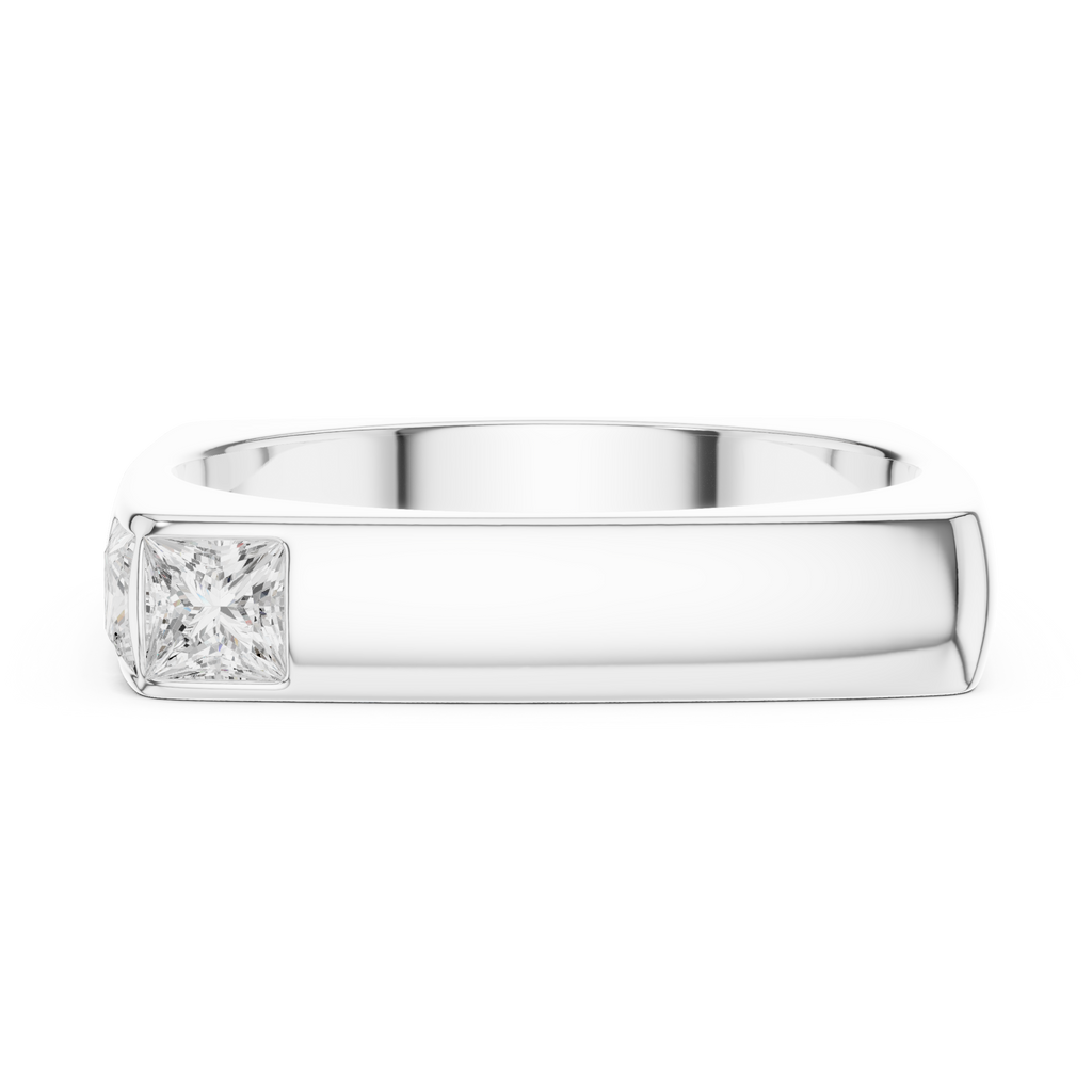 Princess Cut Diamond Men's Signet Ring