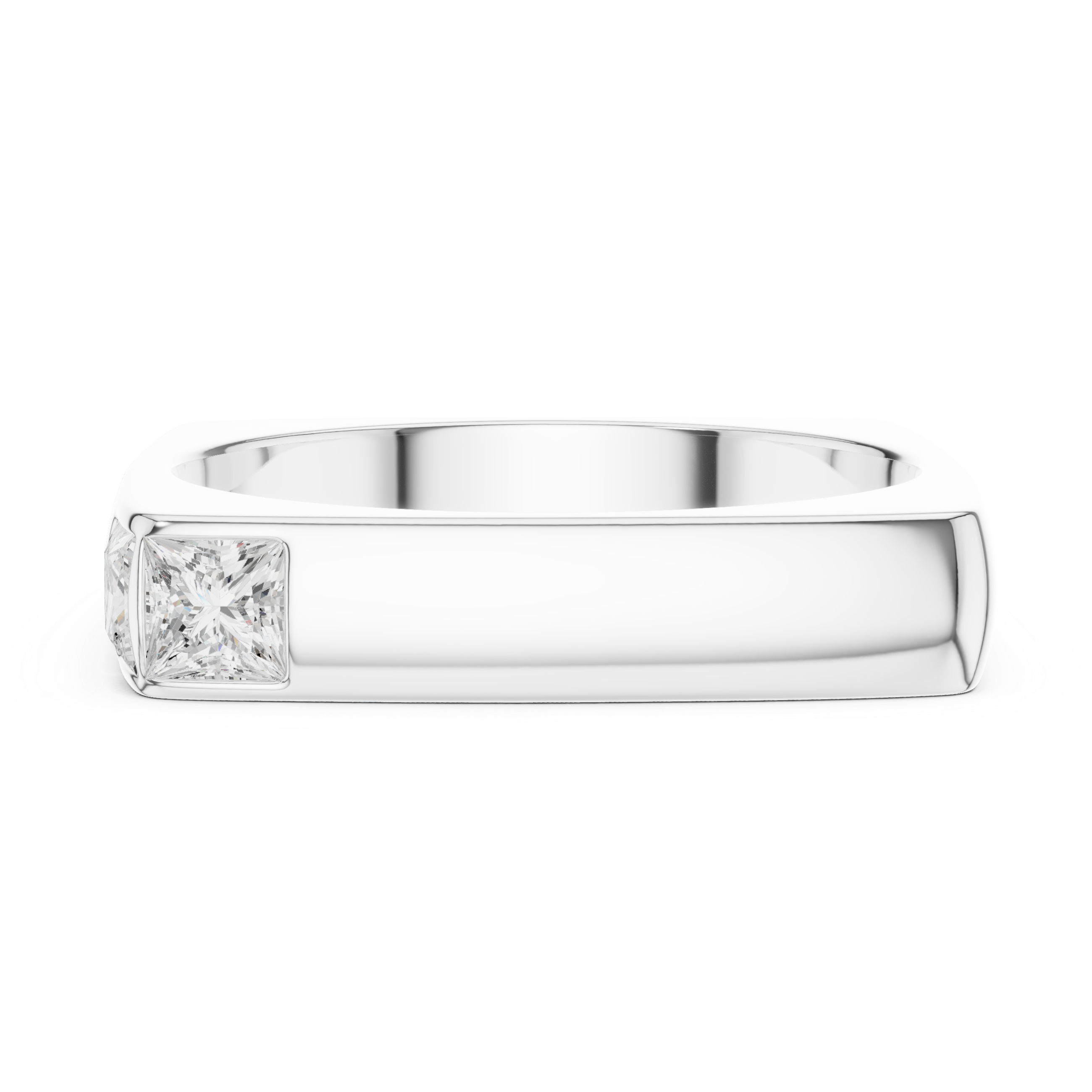 Princess Cut Diamond Men's Signet Ring