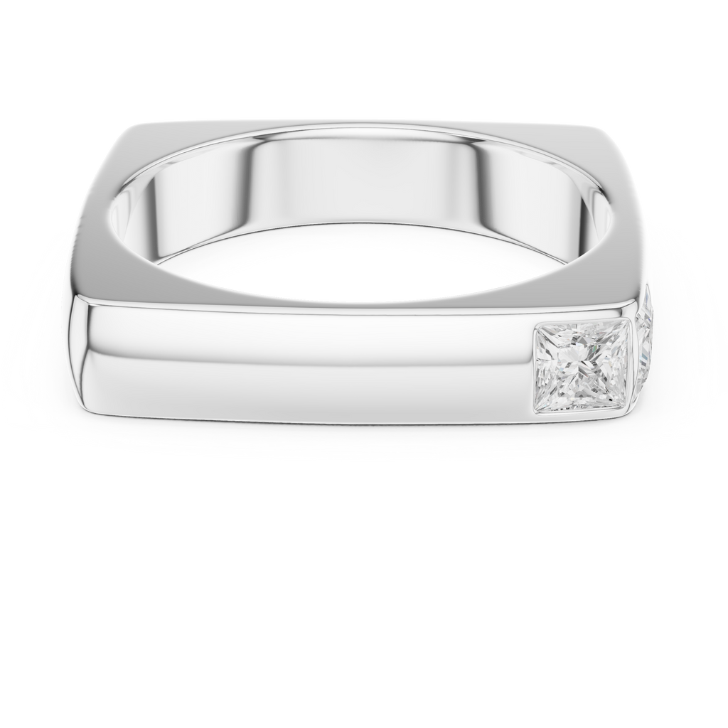 Princess Cut Diamond Men's Signet Ring