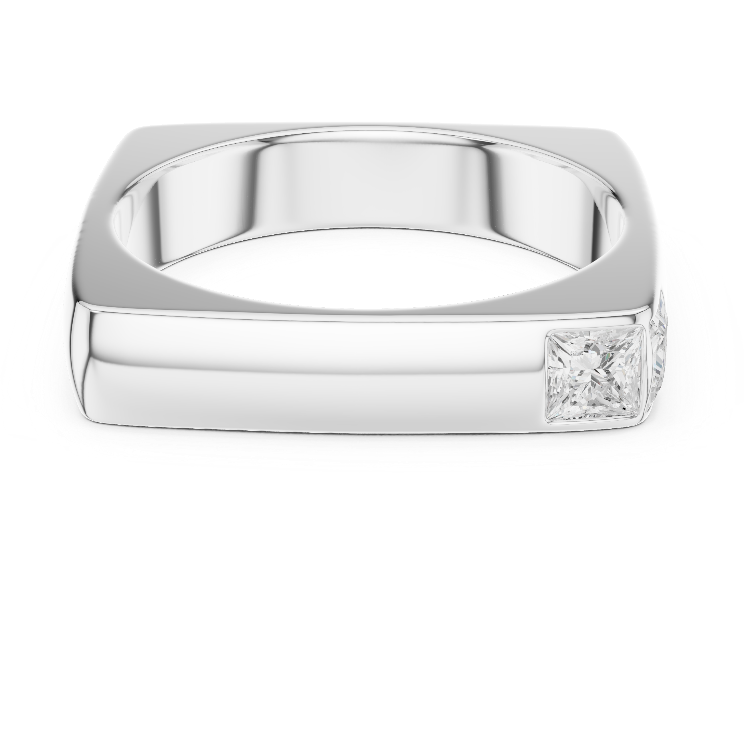 Princess Cut Diamond Men's Signet Ring