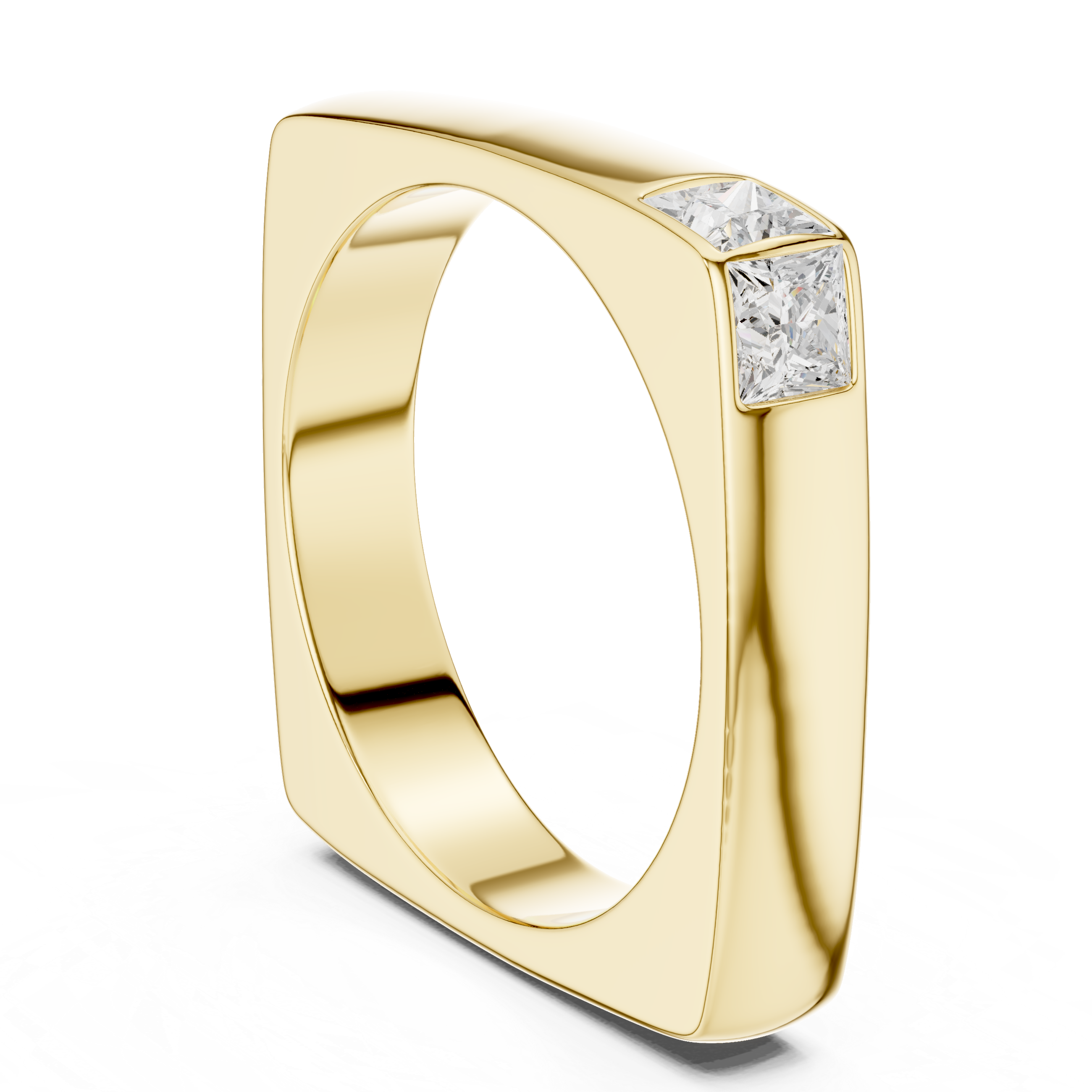 Princess Cut Diamond Men's Signet Ring
