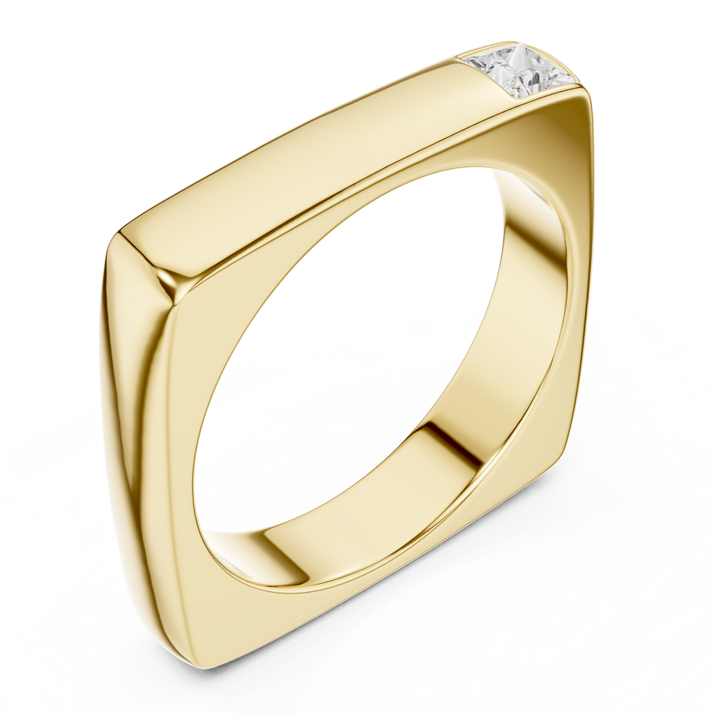 Princess Cut Diamond Men's Signet Ring