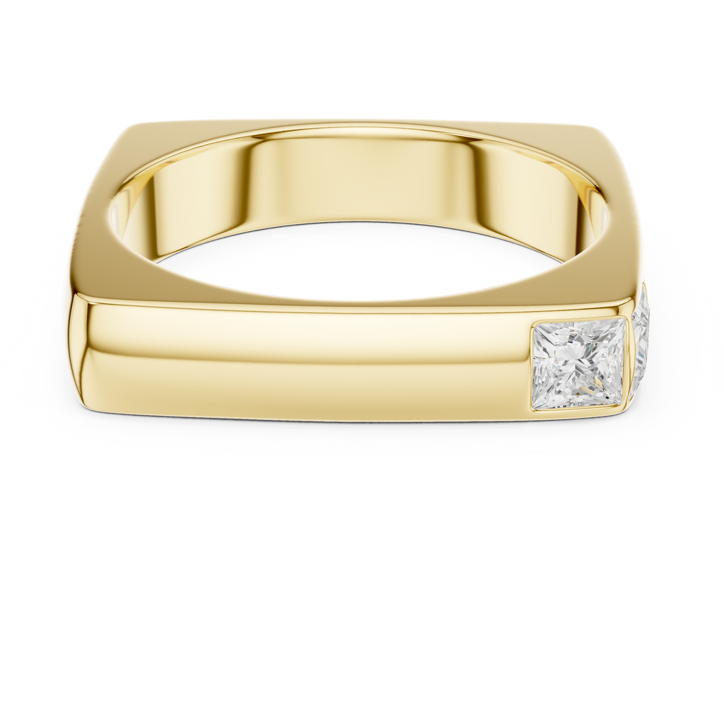 Princess Cut Diamond Men's Signet Ring