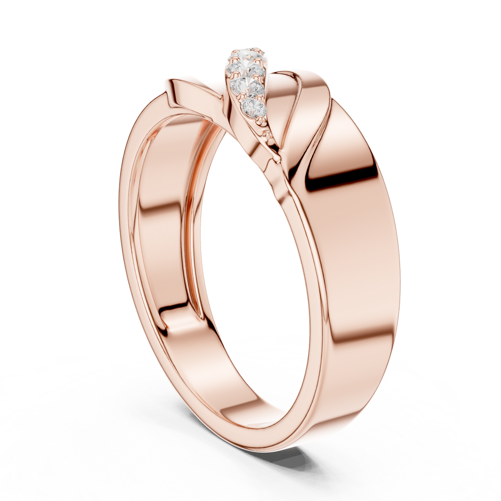 Graduated Diamond Men's Crossover Ring