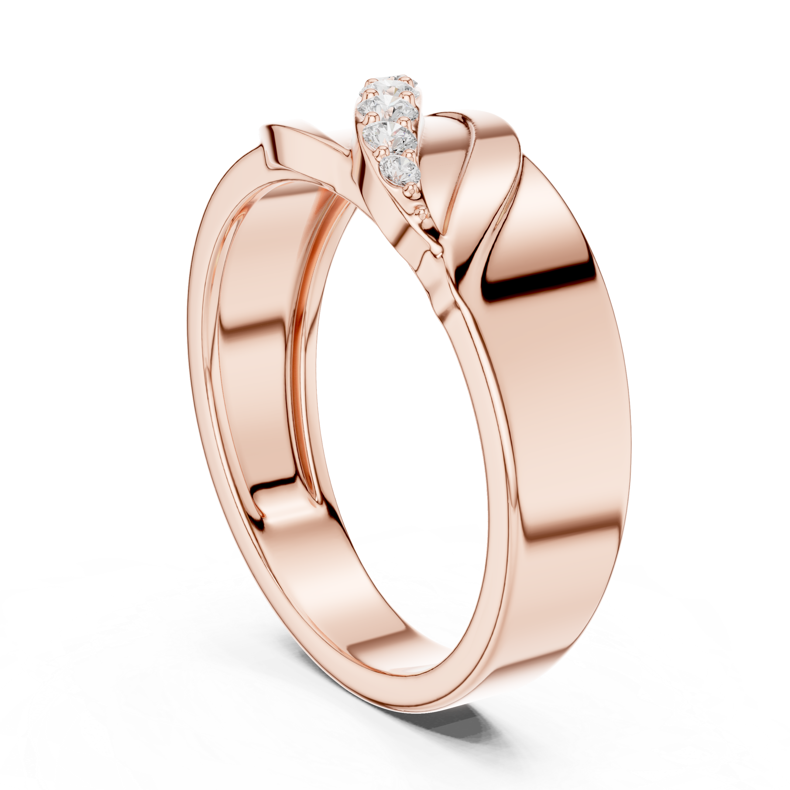 Graduated Diamond Men's Crossover Ring