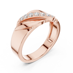 Graduated Diamond Men's Crossover Ring