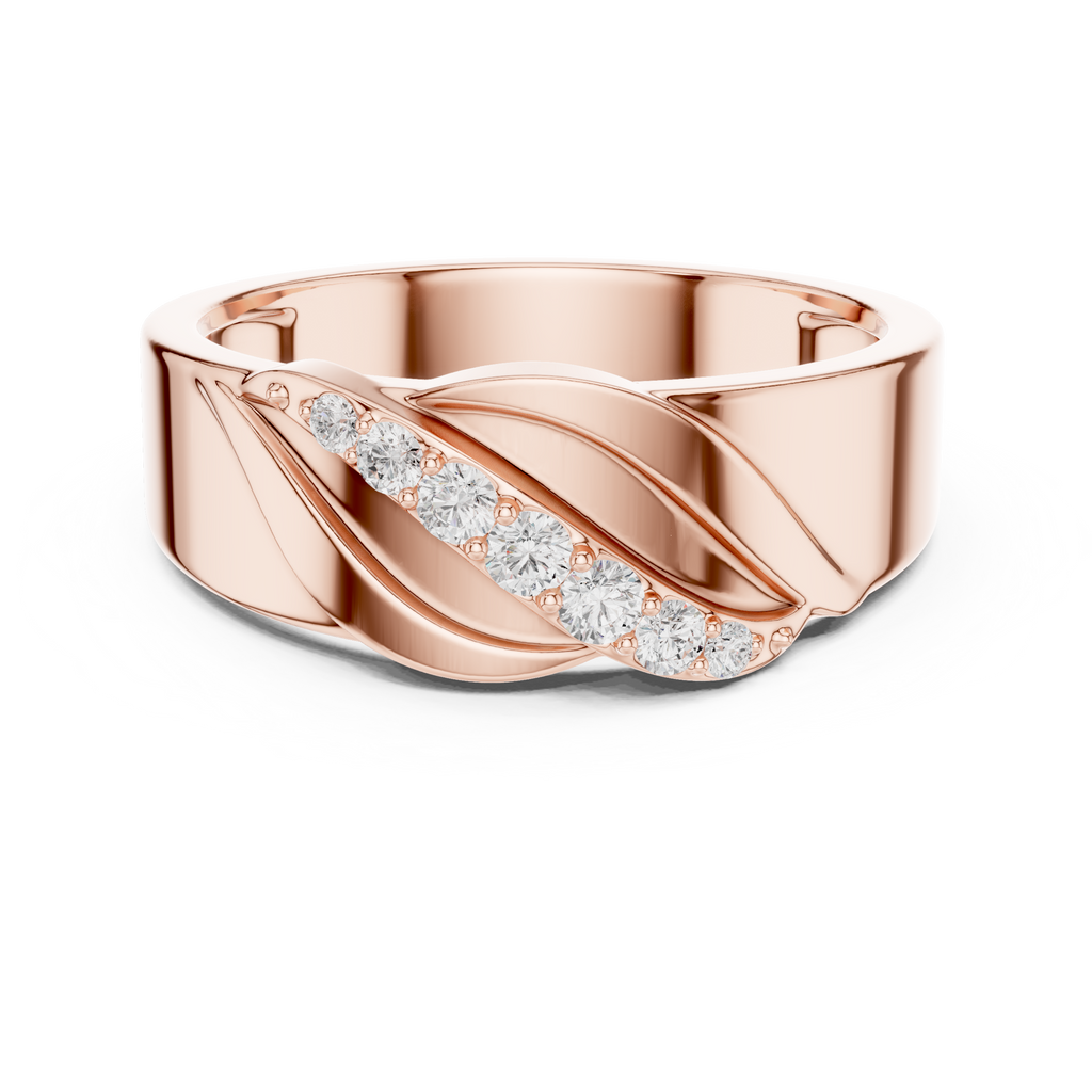 Graduated Diamond Men's Crossover Ring