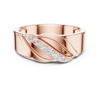 Graduated Diamond Men's Crossover Ring
