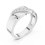 Graduated Diamond Men's Crossover Ring