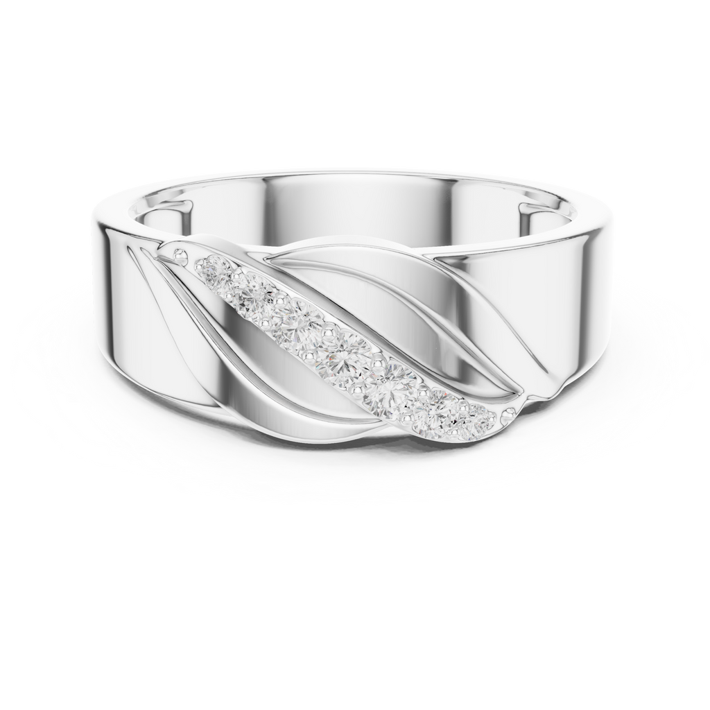 Graduated Diamond Men's Crossover Ring
