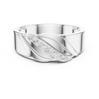 Graduated Diamond Men's Crossover Ring