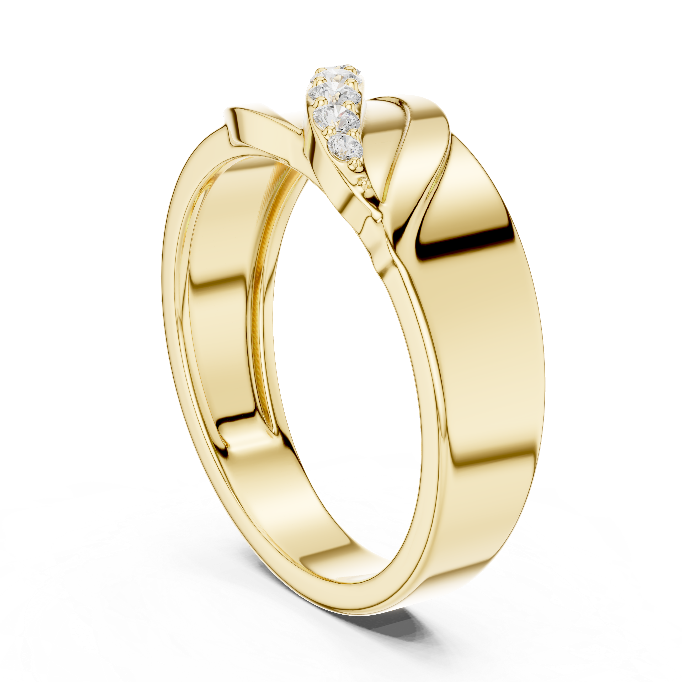 Graduated Diamond Men's Crossover Ring