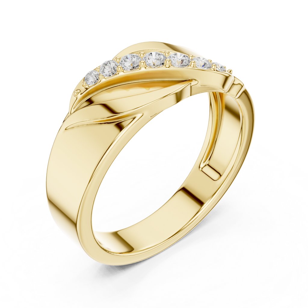Graduated Diamond Men's Crossover Ring