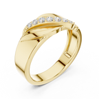 Graduated Diamond Men's Crossover Ring
