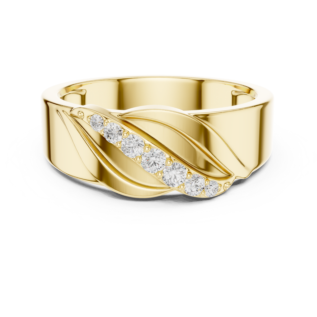 Graduated Diamond Men's Crossover Ring