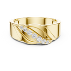 Graduated Diamond Men's Crossover Ring