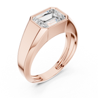 Emerald Cut Diamond Men's Signet Ring