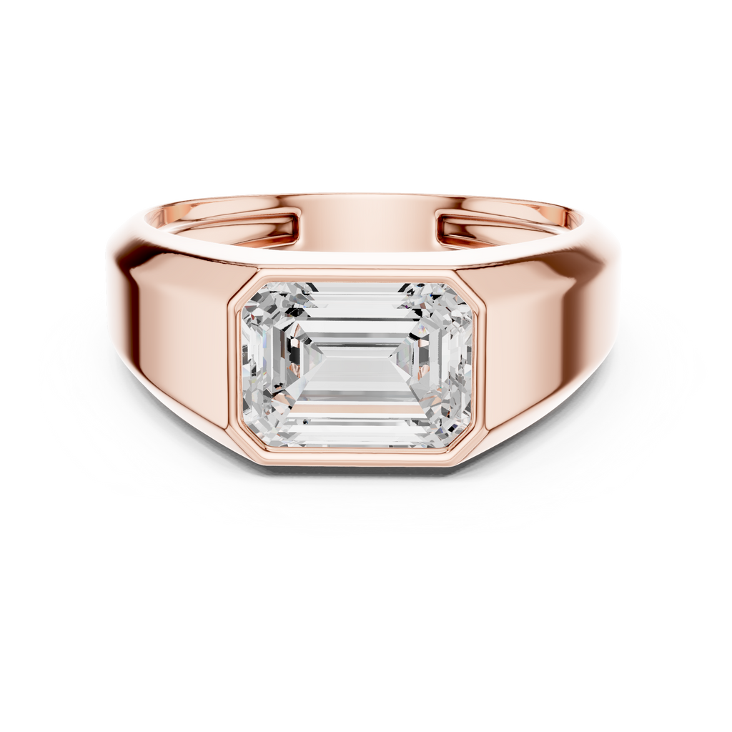 Emerald Cut Diamond Men's Signet Ring