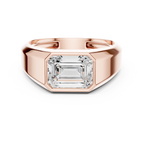 Emerald Cut Diamond Men's Signet Ring