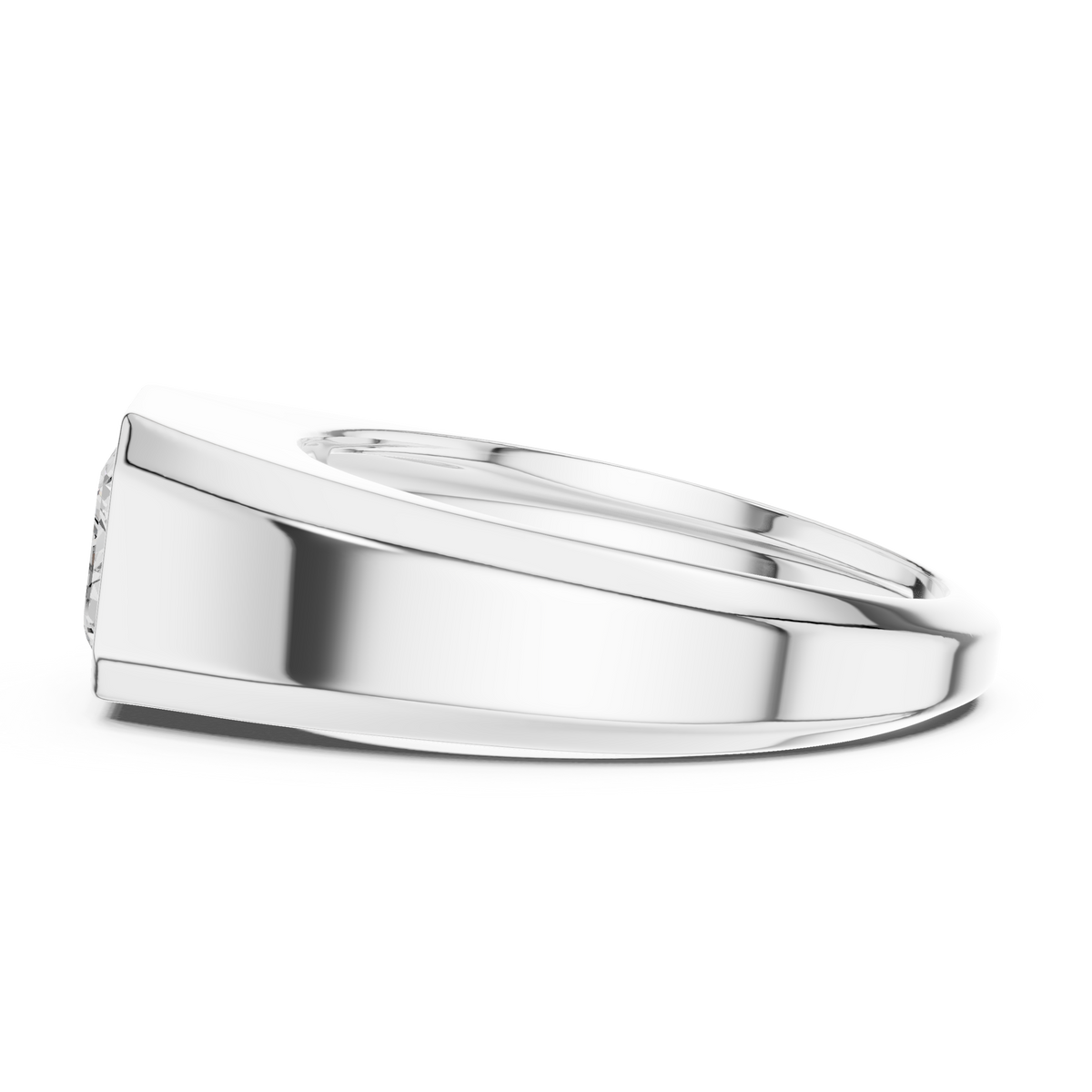 Sovereign Emerald Cut Diamond Men's Signet Ring – view 4 of 12, lab grown diamond ring | Jewelix Atelier