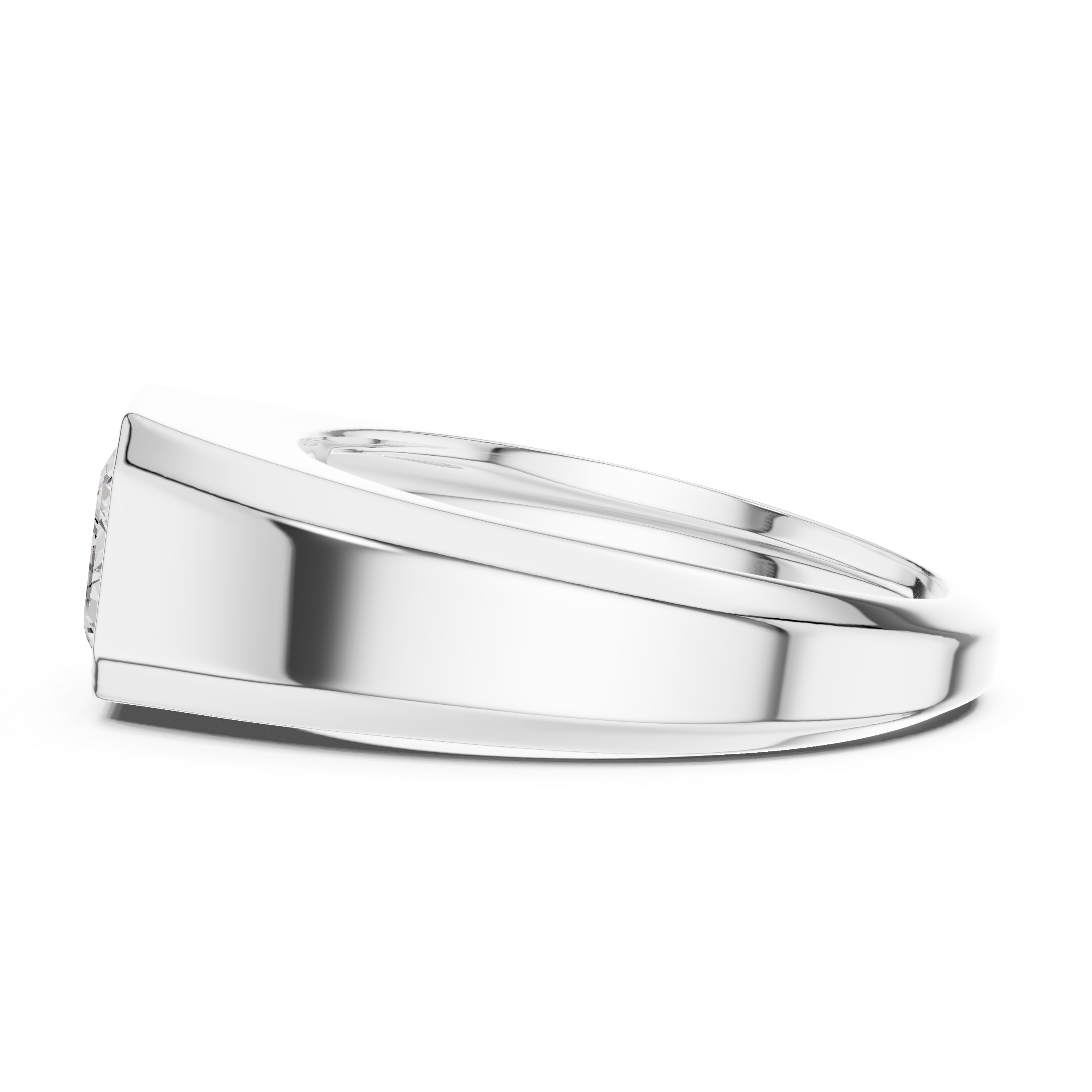Emerald Cut Diamond Men's Signet Ring
