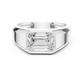 Emerald Cut Diamond Men's Signet Ring