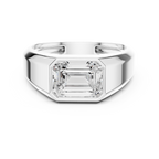 Emerald Cut Diamond Men's Signet Ring