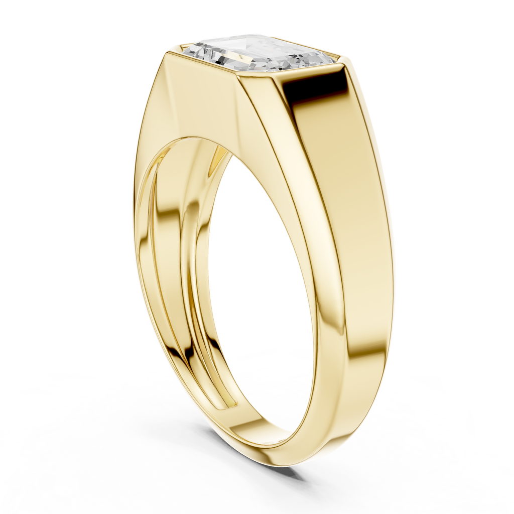 Emerald Cut Diamond Men's Signet Ring