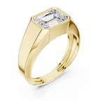 Emerald Cut Diamond Men's Signet Ring