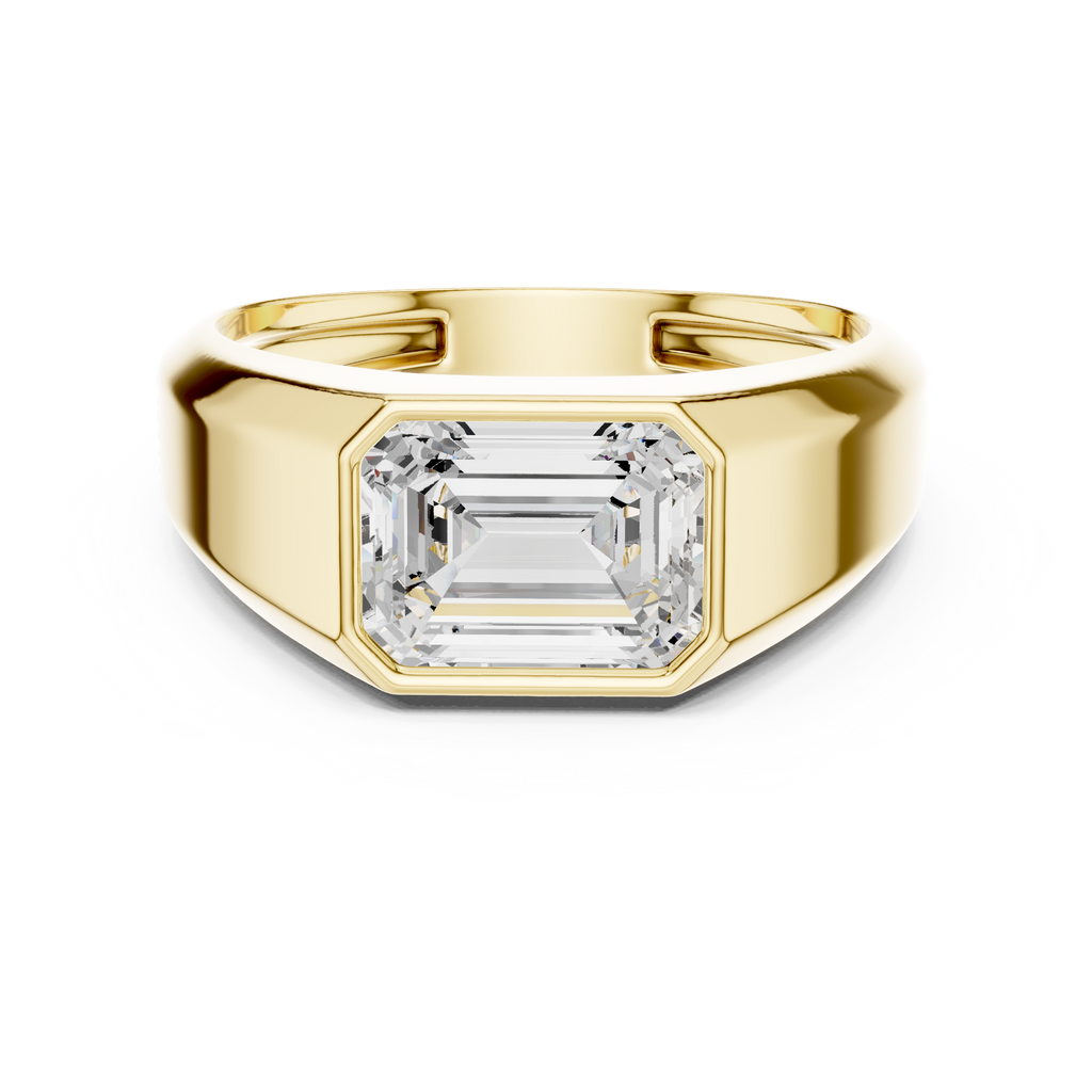 Emerald Cut Diamond Men's Signet Ring