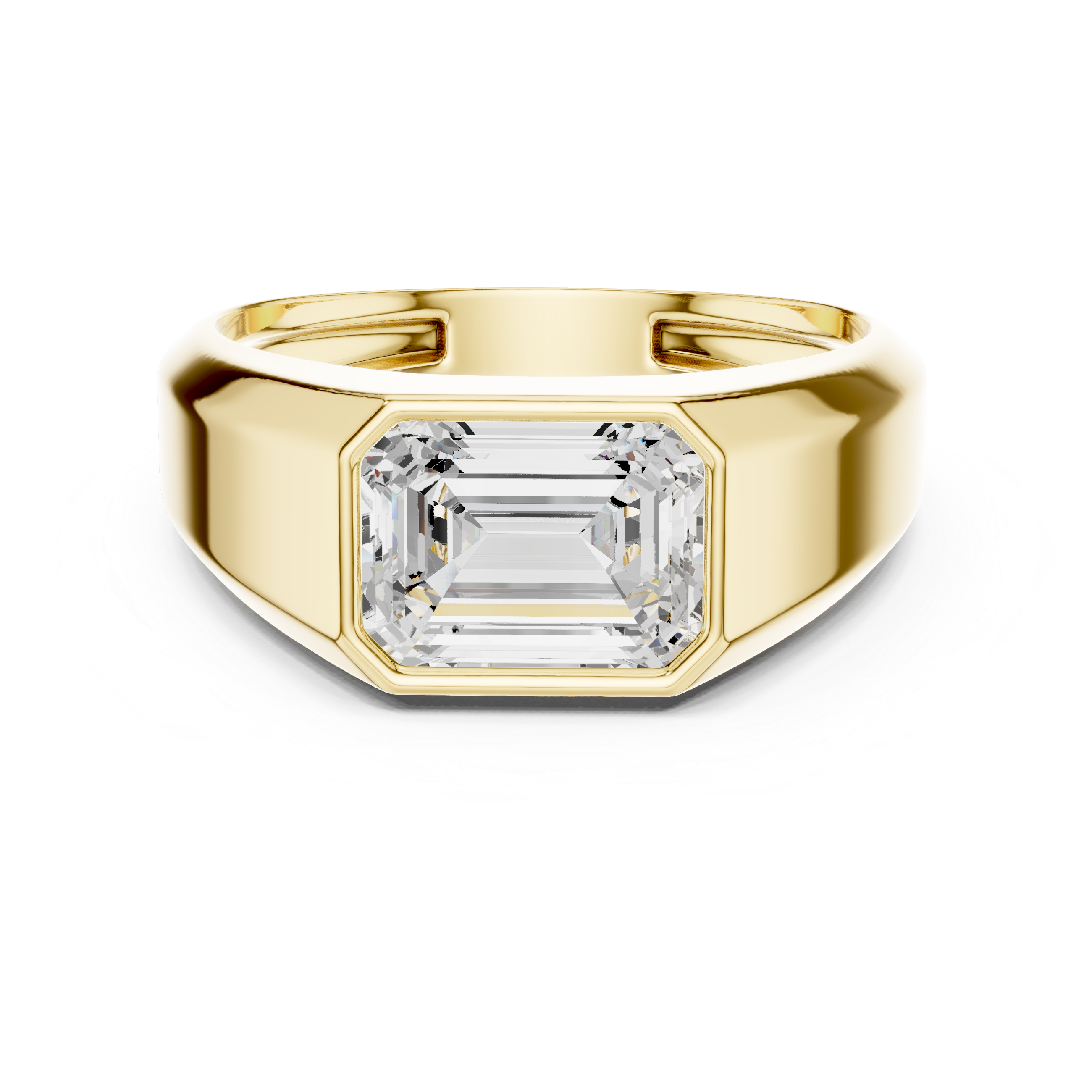Emerald Cut Diamond Men's Signet Ring