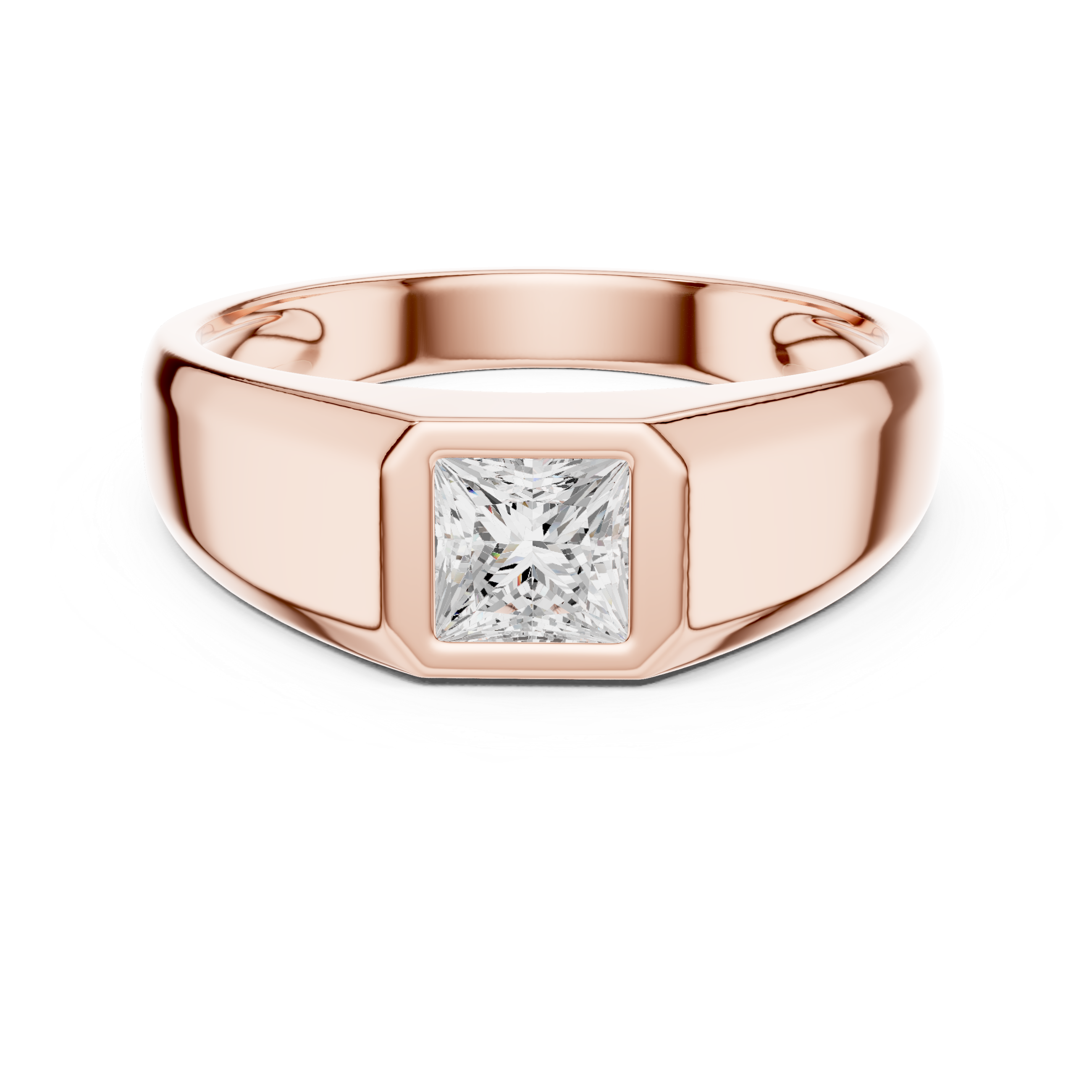 Princess Cut Diamond Men's Signet Ring