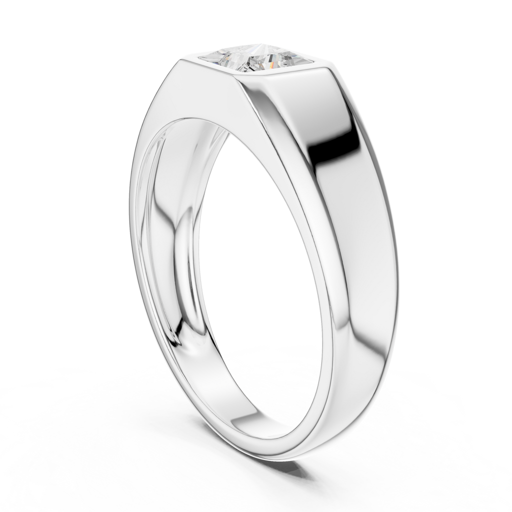 Princess Cut Diamond Men's Signet Ring