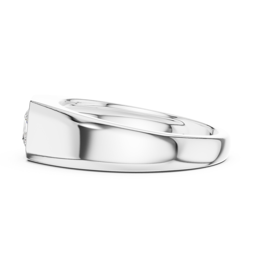 Princess Cut Diamond Men's Signet Ring