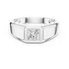 Princess Cut Diamond Men's Signet Ring