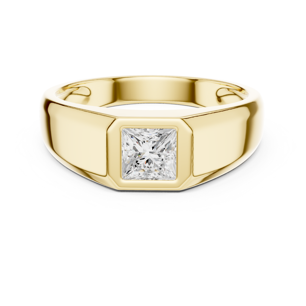Princess Cut Diamond Men's Signet Ring