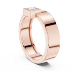 0.25 CT Princess Cut Bezel Set Men's Signet Ring