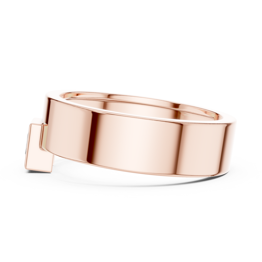 0.25 CT Princess Cut Bezel Set Men's Signet Ring