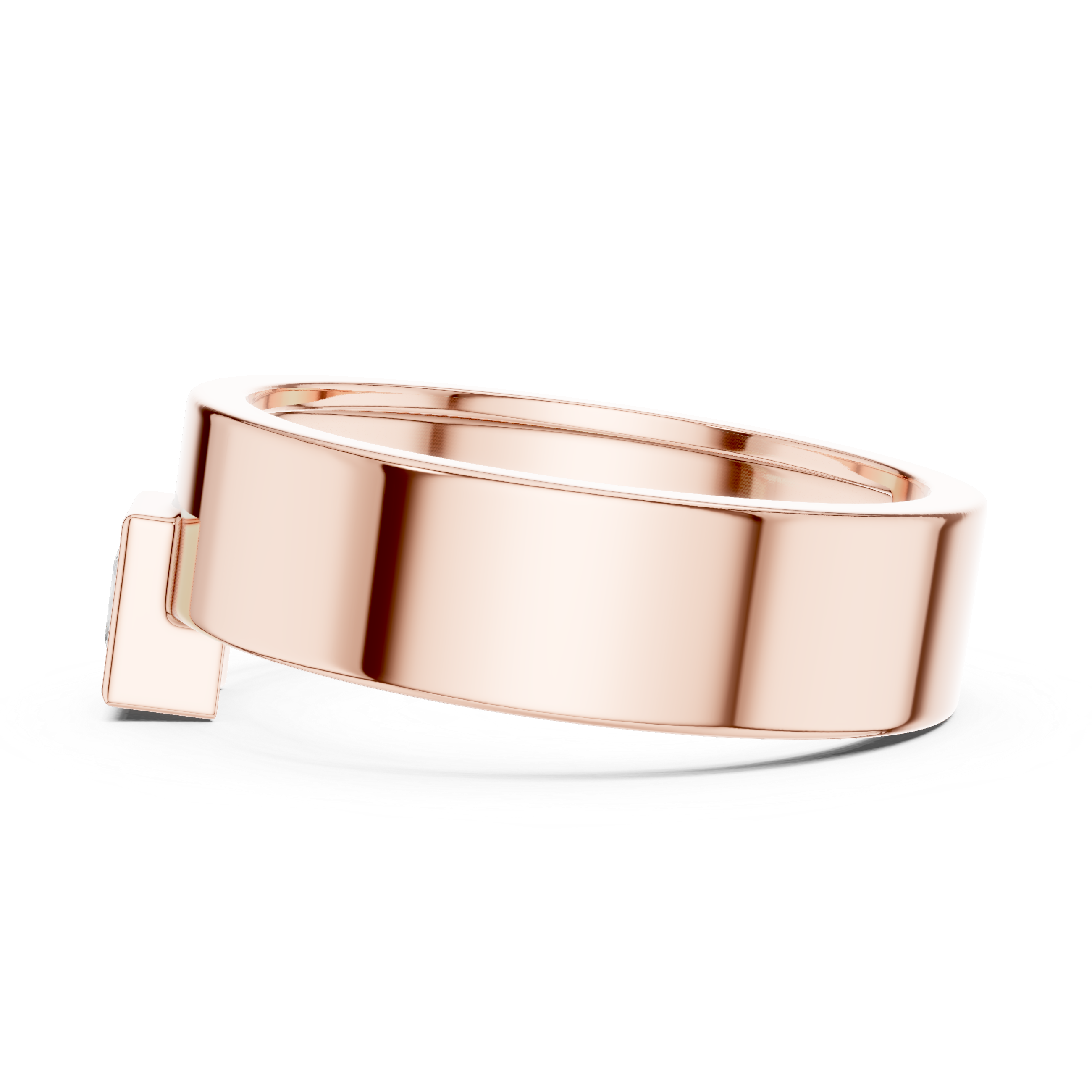 0.25 CT Princess Cut Bezel Set Men's Signet Ring