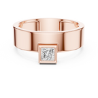 0.25 CT Princess Cut Bezel Set Men's Signet Ring
