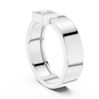 0.25 CT Princess Cut Bezel Set Men's Signet Ring
