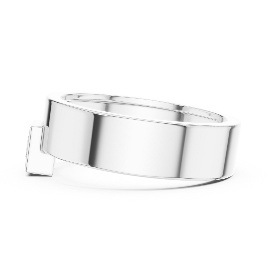 0.25 CT Princess Cut Bezel Set Men's Signet Ring