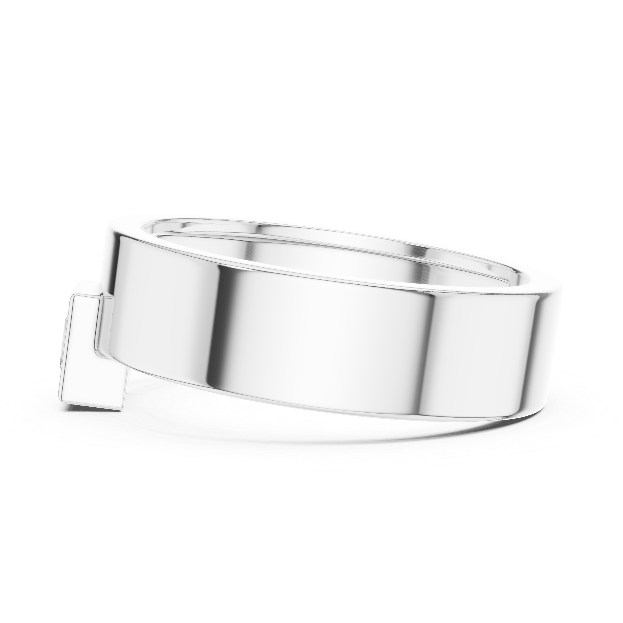 0.25 CT Princess Cut Bezel Set Men's Signet Ring