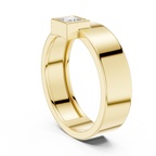 0.25 CT Princess Cut Bezel Set Men's Signet Ring